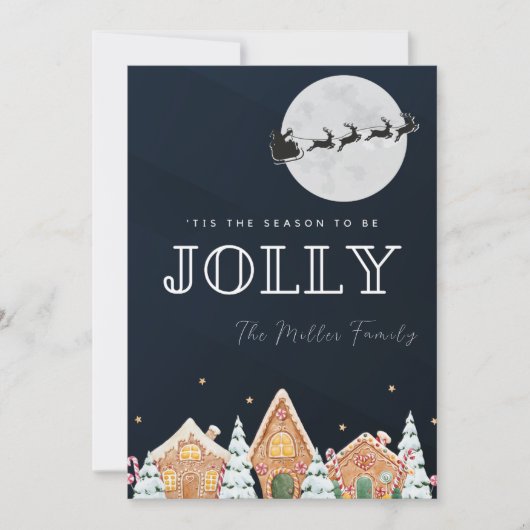  geschilderd Santa sneeuw rendier vakantie Kaart (Voorkant)