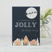  geschilderd Santa sneeuw rendier vakantie Kaart (Staand voorkant)