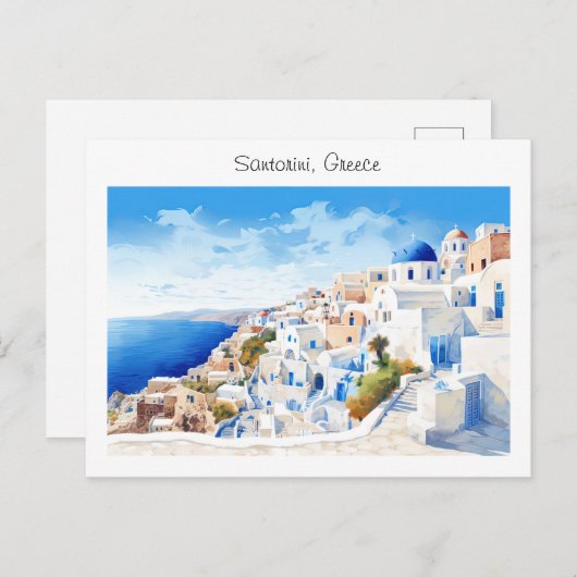 Geschilderd Santorini in Griekenland Briefkaart (Voorkant / Achterkant)