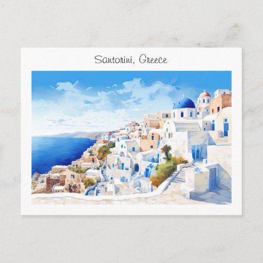 Geschilderd Santorini in Griekenland Briefkaart (Voorkant)