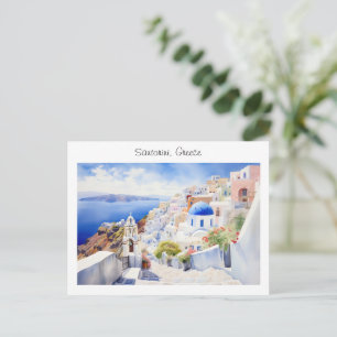 Geschilderd Santorini in Griekenland Briefkaart