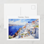 Geschilderd Santorini in Griekenland Briefkaart (Voorkant / Achterkant)