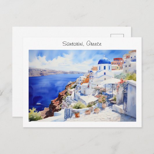 Geschilderd Santorini in Griekenland Briefkaart (Voorkant / Achterkant)