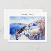 Geschilderd Santorini in Griekenland Briefkaart (Voorkant / Achterkant)