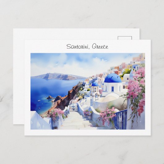 Geschilderd Santorini in Griekenland Briefkaart (Voorkant / Achterkant)
