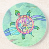 Geschilderd Schildpad Zandsteen Onderzetter (Voorkant)