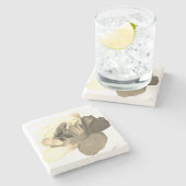  geschilderd sepia Roos Stenen Onderzetter (Zijkant)