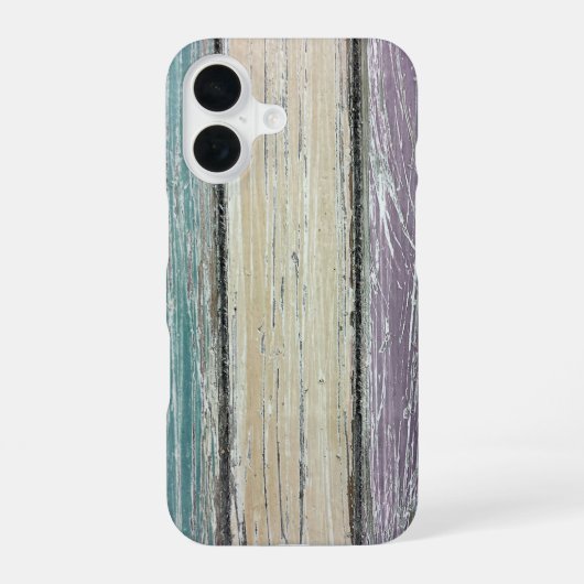 Geschilderd Shabby Chic Hout iPhone 16 Hoesje (Achterkant)