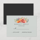 Geschilderd sinaasappel Bloemen Huwelijksreactie R RSVP Kaartje (Voorkant / Achterkant)