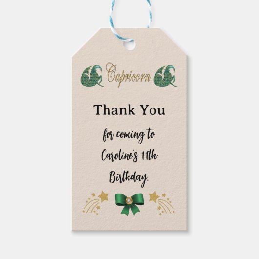 Geschilderd sterrenbeeld Glitter Steenbok Verjaard Cadeaulabel (Voorkant)