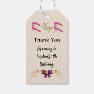 Geschilderd sterrenbeeld Gouden Glitter Maagd Verj Cadeaulabel