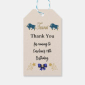 Geschilderd sterrenbeeld Gouden Glitter Stier Verj Cadeaulabel (Achterkant)