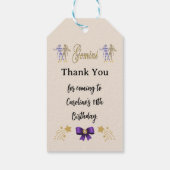 Geschilderd sterrenbeeld Gouden glitter Tweelingen Cadeaulabel (Achterkant)