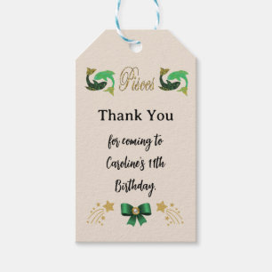 Geschilderd sterrenbeeld Gouden glitter Vissen Ver Cadeaulabel