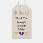Geschilderd sterrenbeeld Gouden Glitter Weegschaal Cadeaulabel (Achterkant)