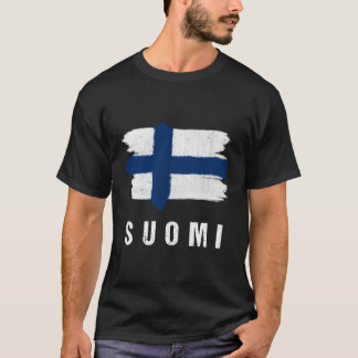 geschilderd Suomi Flag Finland Flag Fan Gift T-shirt