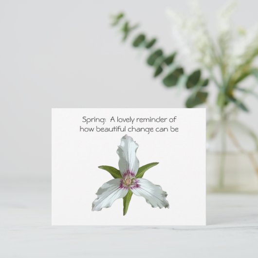 Geschilderd Trillium Spring Wildflower Briefkaart (Staand voorkant)