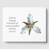 Geschilderd Trillium Spring Wildflower Gastenboek (Achterkant)