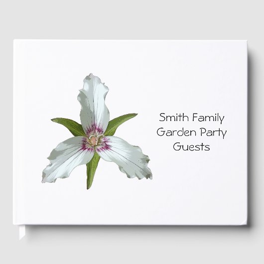 Geschilderd Trillium Spring Wildflower Gastenboek (Voorkant)