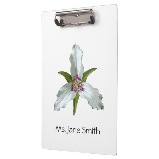 Geschilderd Trillium Spring Wildflower Klembord (Links)