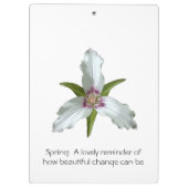 Geschilderd Trillium Spring Wildflower Klembord (Achterkant)