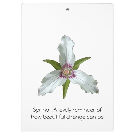 Geschilderd Trillium Spring Wildflower Klembord (Achterkant)