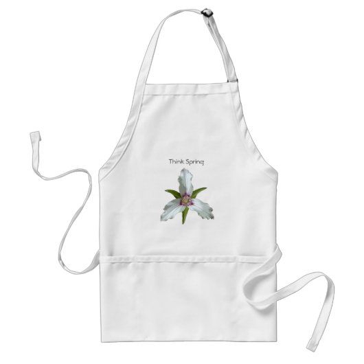 Geschilderd Trillium Spring Wildflower Pocket Scho Standaard Schort (Voorkant)