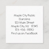 Geschilderd Trillium Spring Wildflower Visitekaart Vierkante Visitekaartje (Achterkant)