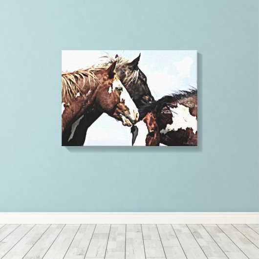 geschilderd trio canvas afdruk (Insitu (Houten vloer))