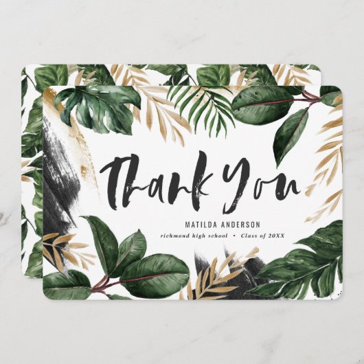 Geschilderd tropisch afstuderen bedankt (Voorkant / Achterkant)