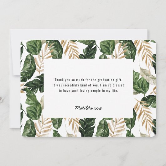 Geschilderd tropisch afstuderen bedankt (Achterkant)