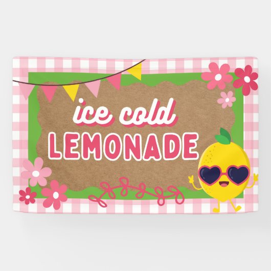 Geschilderd uitziend limonadekraam banner roze ger (Horizontaal)
