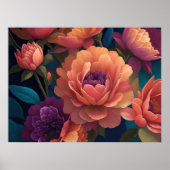 Geschilderd Upclose Bloemen Vet 4:3 Poster (Voorkant)