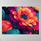 Geschilderd Upclose Bloemen Vet 4:3 Poster (Voorkant)