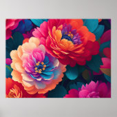 Geschilderd Upclose Bloemen Vet 4:3 Poster (Voorkant)