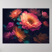 Geschilderd Upclose Bloemen Vet 4:3 Poster (Voorkant)