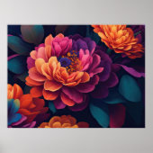 Geschilderd Upclose Bloemen Vet 4:3 Poster (Voorkant)