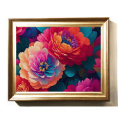Geschilderd Upclose Bloemen Vet 4:3 Poster
