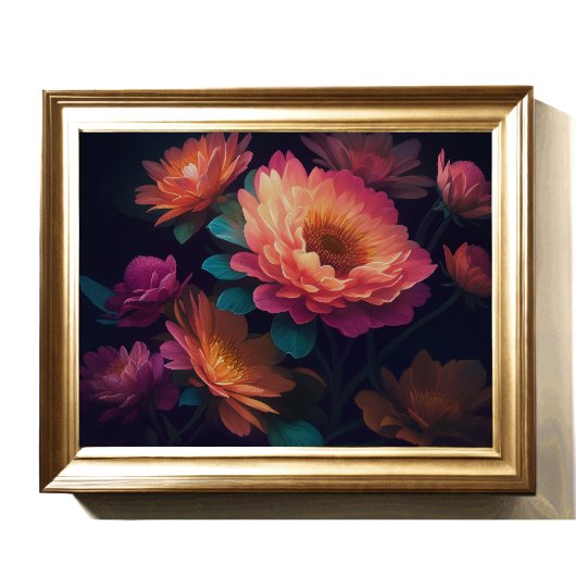 Geschilderd Upclose Bloemen Vet 4:3 Poster