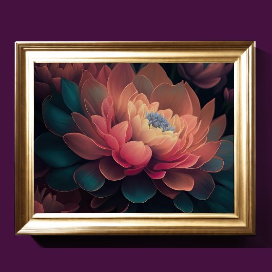 Geschilderd Upclose Bloemen Vet 4:3 Poster