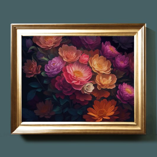 Geschilderd Upclose Bloemen Vet 4:3 Poster