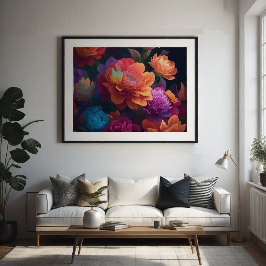 Geschilderd Upclose Bloemen Vet 4:3 Poster