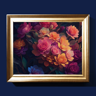 Geschilderd Upclose Bloemen Vet 4:3 Poster