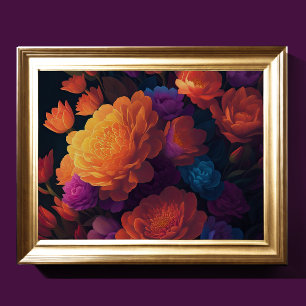 Geschilderd Upclose Bloemen Vet 4:3 Poster