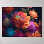 Geschilderd Upclose Bloemen Vet 4:3 Poster (Voorkant)