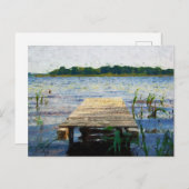 Geschilderd van Footbridge in het water. De Havel. Briefkaart (Voorkant / Achterkant)