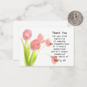 Geschilderd van tulp Dank u kaart Notitiekaartje (Voorkant / Achterkant in situ)