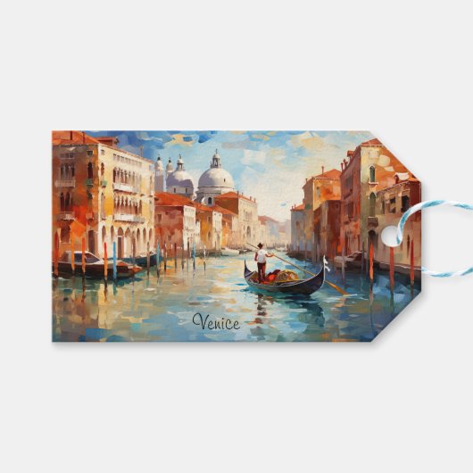 Geschilderd Venetië, Italië Cadeaulabel (Voorkant (Horizontaal))