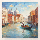 Geschilderd Venetië, Italië Glazen Onderzetter (Voorkant)