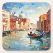 Geschilderd Venetië, Italië Kartonnen Onderzetters (Voorkant)